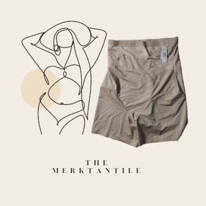 Shape by Cacique High Waist Thigh Shaper Shorts Beige 26/28 NWT